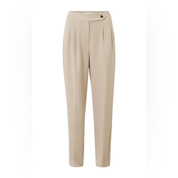 NWOT! New! Beige high waisted pleated Yaya trousers - Picture 1 of 9